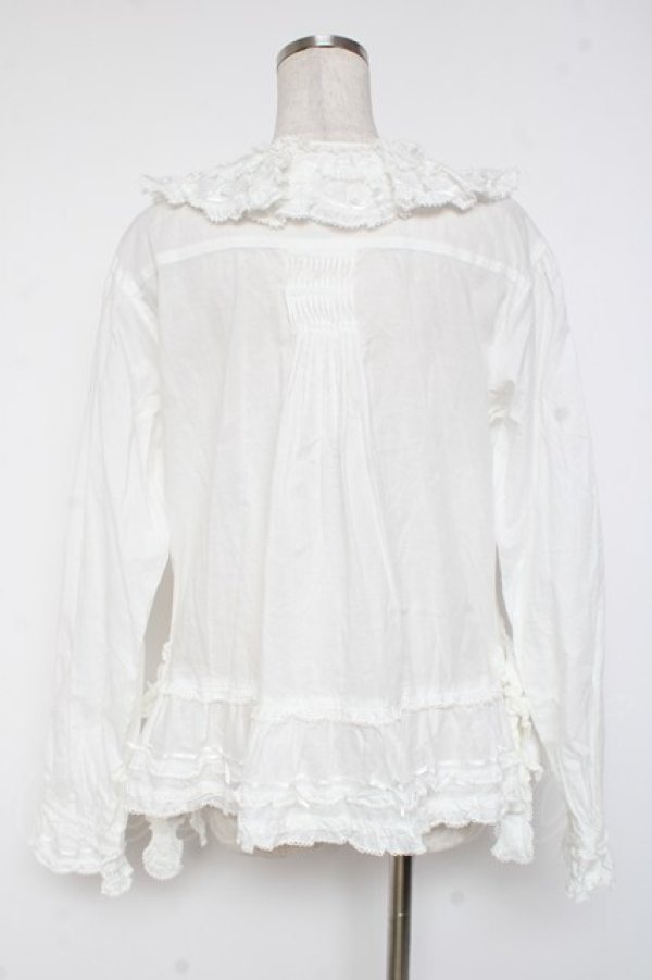 画像3: PINK HOUSE / リボンローンフリルブラウス F 白 Y-25-12-20-020-LO-BL-SZ-ZY (3)