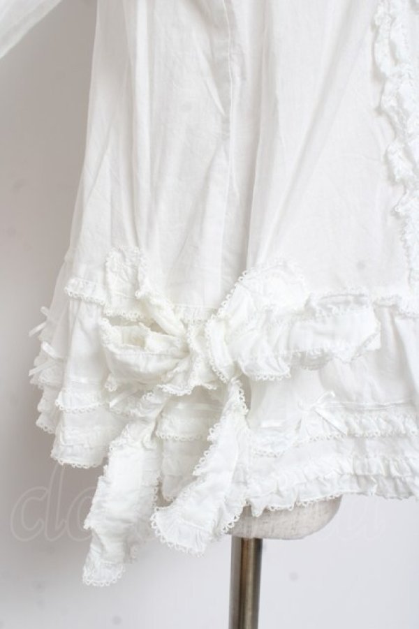 画像4: PINK HOUSE / リボンローンフリルブラウス F 白 Y-25-12-20-020-LO-BL-SZ-ZY (4)