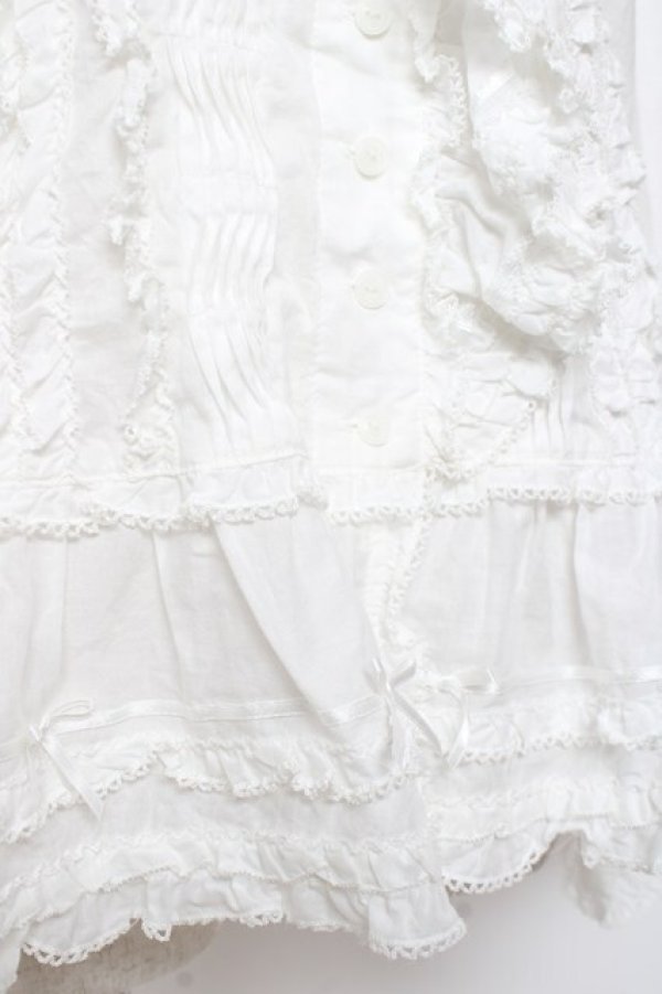 画像6: PINK HOUSE / リボンローンフリルブラウス F 白 Y-25-12-20-020-LO-BL-SZ-ZY (6)