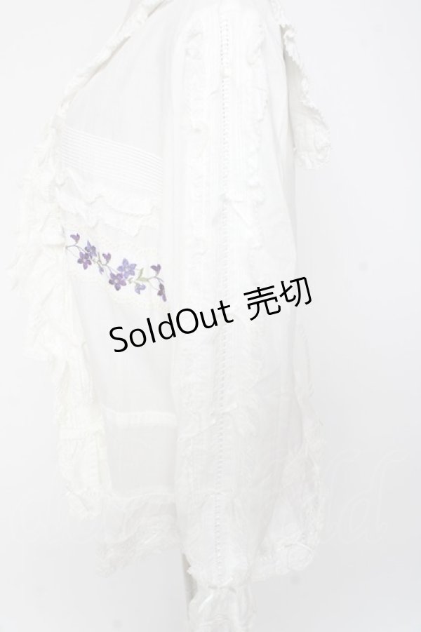 画像5: PINK HOUSE / バイオレットレース使いセーラーカラーブラウス F 白 Y-25-12-20-021-LO-BL-SZ-ZY (5)