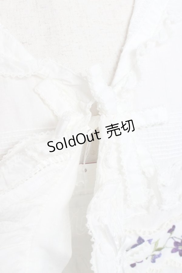 画像7: PINK HOUSE / バイオレットレース使いセーラーカラーブラウス F 白 Y-25-12-20-021-LO-BL-SZ-ZY (7)