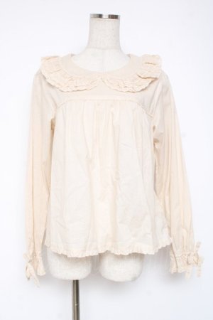 画像: PINK HOUSE / リボンタイ付きローンブラウス F 生成り Y-25-12-20-023-LO-BL-SZ-ZY