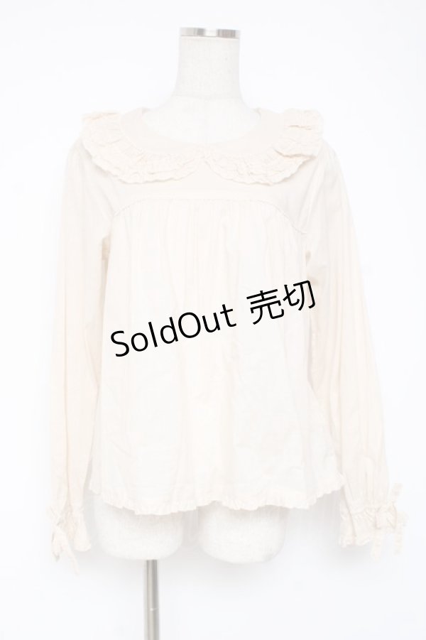 画像1: PINK HOUSE / リボンタイ付きローンブラウス F 生成り Y-25-12-20-023-LO-BL-SZ-ZY (1)