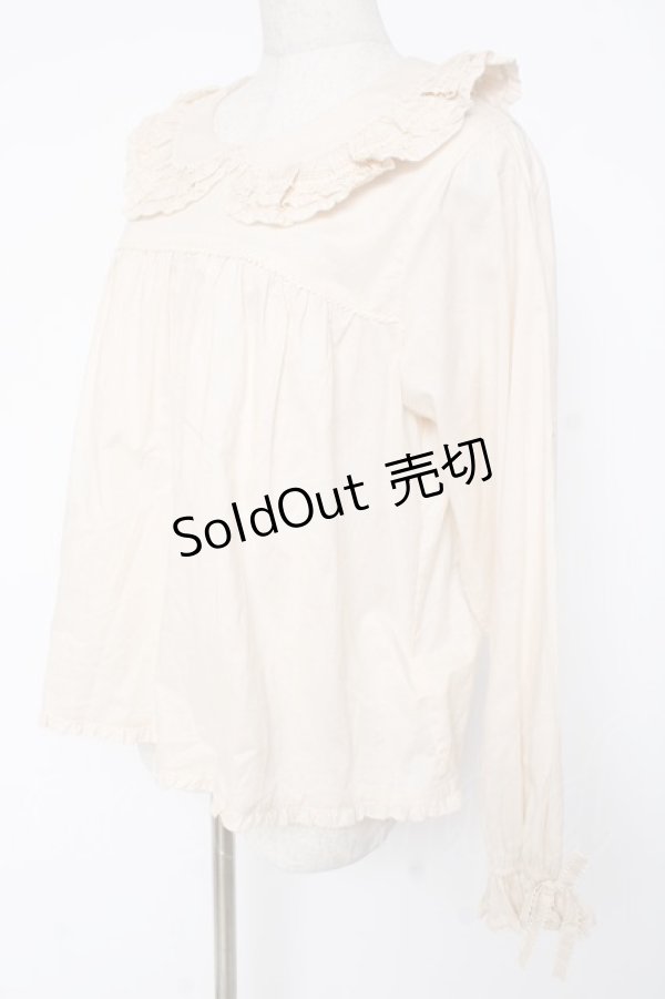 画像2: PINK HOUSE / リボンタイ付きローンブラウス F 生成り Y-25-12-20-023-LO-BL-SZ-ZY (2)