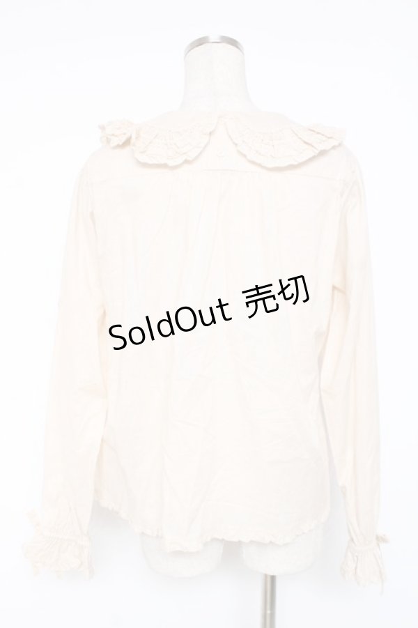 画像3: PINK HOUSE / リボンタイ付きローンブラウス F 生成り Y-25-12-20-023-LO-BL-SZ-ZY (3)