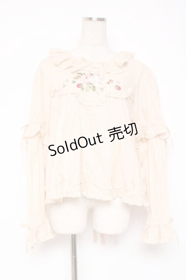 画像1: PINK HOUSE / Berry Rose刺繍入りブラウス F 生成り Y-25-12-20-025-LO-BL-SZ-ZY (1)