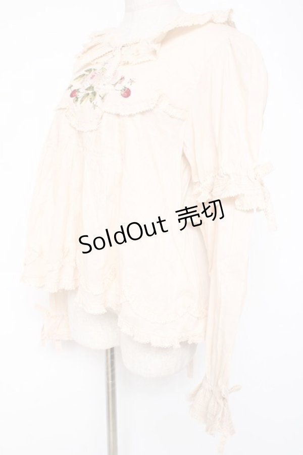 画像2: PINK HOUSE / Berry Rose刺繍入りブラウス F 生成り Y-25-12-20-025-LO-BL-SZ-ZY (2)