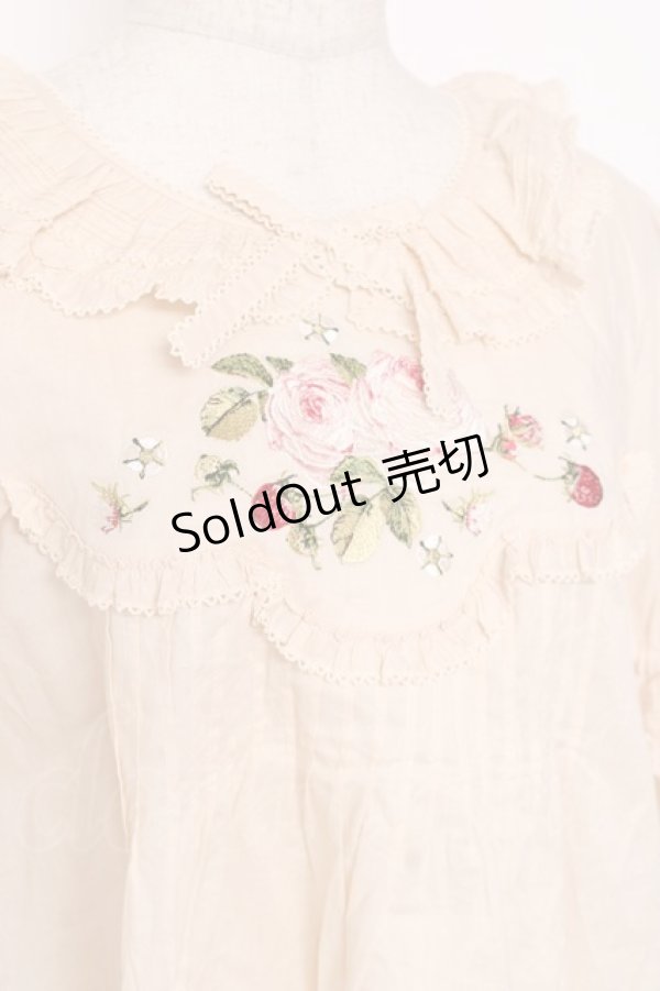 画像5: PINK HOUSE / Berry Rose刺繍入りブラウス F 生成り Y-25-12-20-025-LO-BL-SZ-ZY (5)