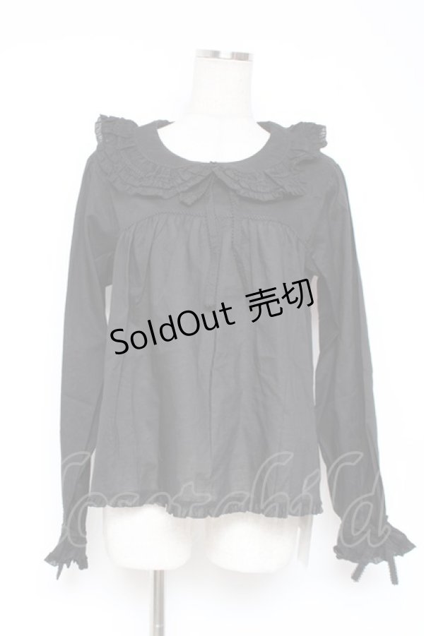 画像1: PINK HOUSE / リボンタイ付きローンブラウス F 黒 Y-25-12-20-026-LO-BL-SZ-ZY (1)