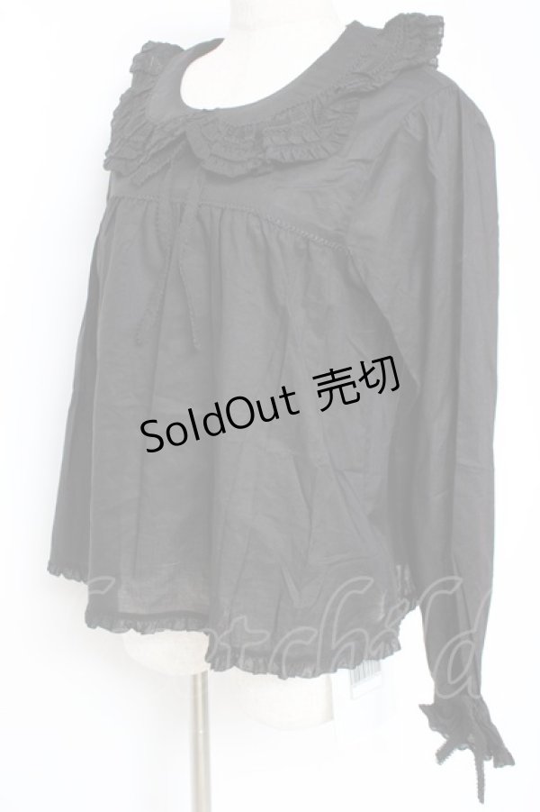 画像2: PINK HOUSE / リボンタイ付きローンブラウス F 黒 Y-25-12-20-026-LO-BL-SZ-ZY (2)