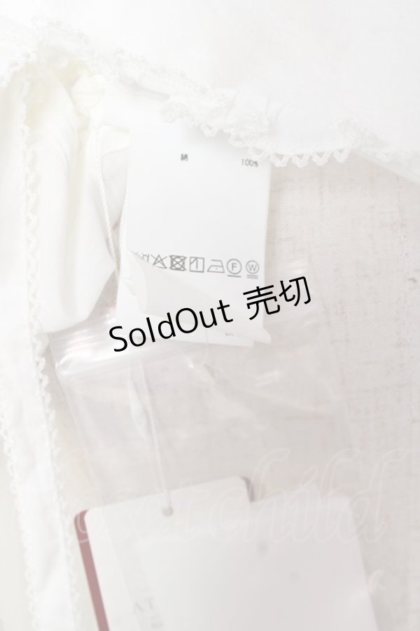 画像7: PINK HOUSE / さざ波とねこ刺繍ローンタブリエ F 白 Y-25-12-20-003-LO-TO-SZ-ZS (7)