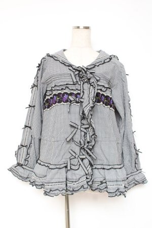 画像: PINK HOUSE / バイオレットレース使いセーラーカラーブラウス F 黒 Y-25-12-20-028-LO-BL-SZ-ZY