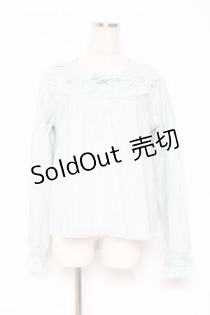 画像: PINK HOUSE / 胸元切り替えブラウス F ミント Y-25-12-20-029-LO-BL-SZ-ZY