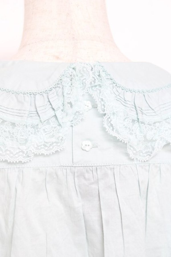 画像4: PINK HOUSE / 胸元切り替えブラウス F ミント Y-25-12-20-029-LO-BL-SZ-ZY (4)