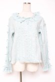 画像1: PINK HOUSE / レース&リボン使いローンブラウス F サックス(ミント) Y-25-12-20-030-LO-BL-SZ-ZY (1)