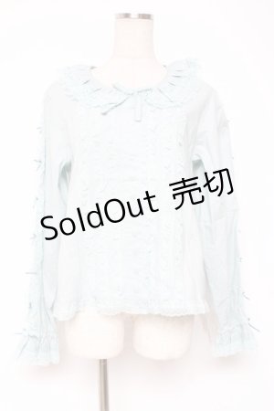 画像: PINK HOUSE / レース&リボン使いローンブラウス F サックス(ミント) Y-25-12-20-030-LO-BL-SZ-ZY