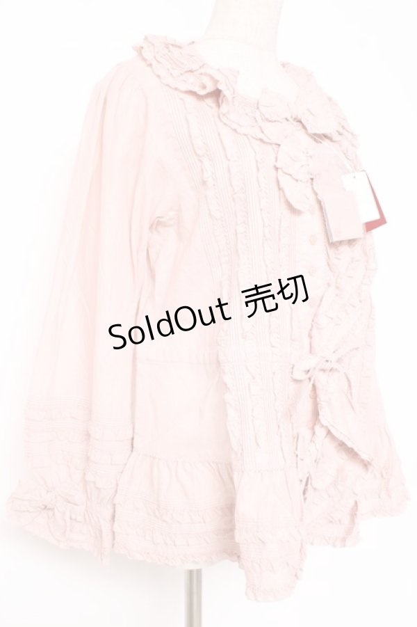 画像2: PINK HOUSE / リボン付きローンフリルオーバーブラウス F ピンク Y-25-12-20-032-LO-BL-SZ-ZS (2)