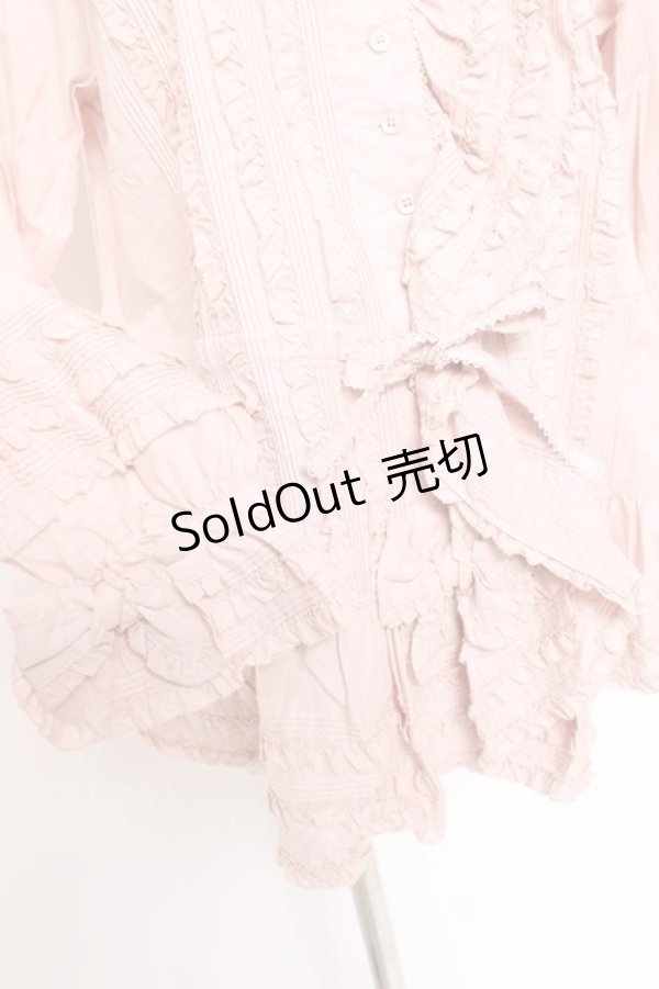 画像6: PINK HOUSE / リボン付きローンフリルオーバーブラウス F ピンク Y-25-12-20-032-LO-BL-SZ-ZS (6)