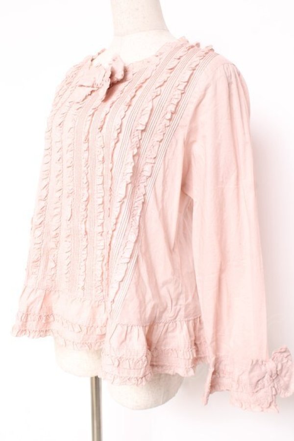 画像2: PINK HOUSE / フリルいっぱいローンブラウス F ピンク Y-25-12-20-034-LO-BL-SZ-ZY (2)