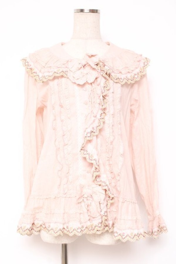 画像1: PINK HOUSE / ドイリーレース使いブラウス F ピンク Y-25-12-20-035-LO-BL-SZ-ZY (1)