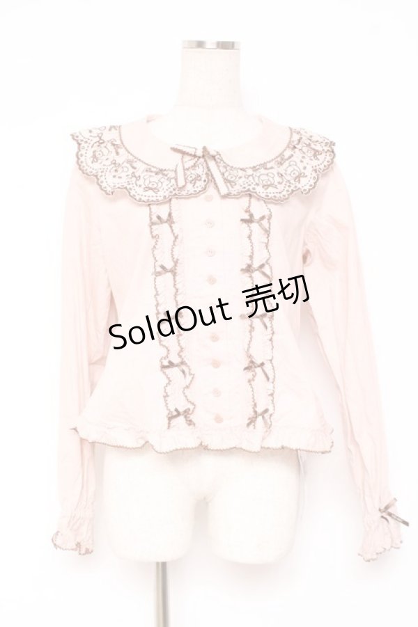 画像1: PINK HOUSE / オリジナルクマレースブラウス F ピンク Y-25-12-20-037-LO-BL-SZ-ZY (1)