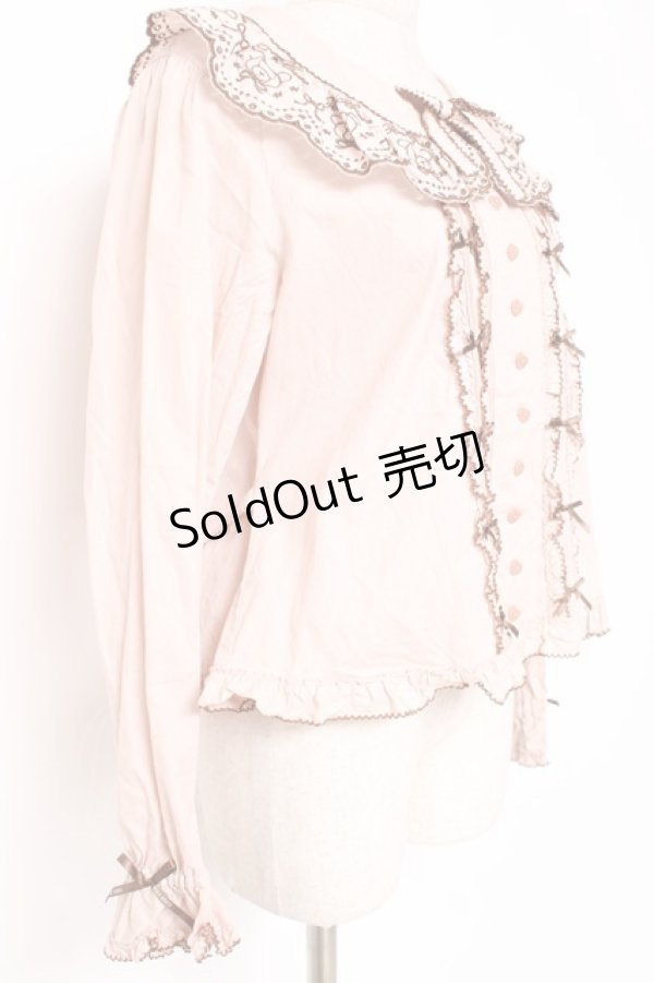 画像2: PINK HOUSE / オリジナルクマレースブラウス F ピンク Y-25-12-20-037-LO-BL-SZ-ZY (2)