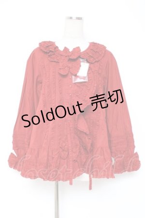 画像: PINK HOUSE / リボン付きローンフリルオーバーブラウス F 赤 Y-25-12-20-039-LO-BL-SZ-ZY