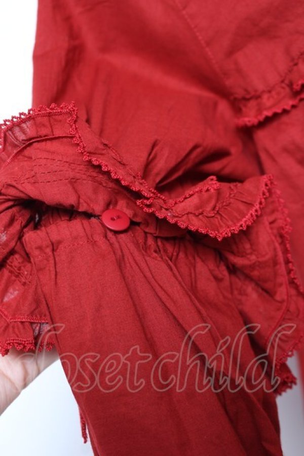 画像7: PINK HOUSE / Berry Rose刺繍入りブラウス F 赤 Y-25-12-20-040-LO-BL-SZ-ZY (7)