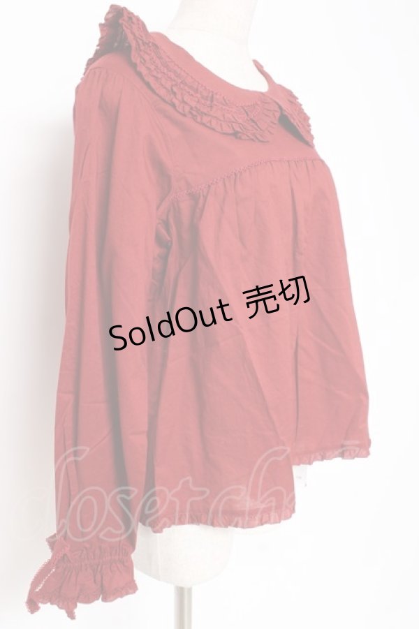 画像2: PINK HOUSE / リボンタイ付きローンブラウス F 赤 Y-25-12-20-041-LO-BL-SZ-ZY (2)