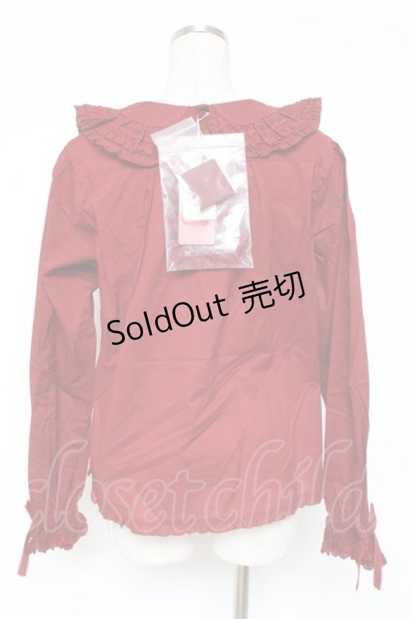 画像3: PINK HOUSE / リボンタイ付きローンブラウス F 赤 Y-25-12-20-041-LO-BL-SZ-ZY (3)