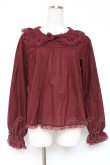 画像1: PINK HOUSE / 胸元切り替えブラウス F ワイン Y-25-12-20-043-LO-BL-SZ-ZY (1)