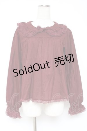 画像: PINK HOUSE / 胸元切り替えブラウス F ワイン Y-25-12-20-043-LO-BL-SZ-ZS