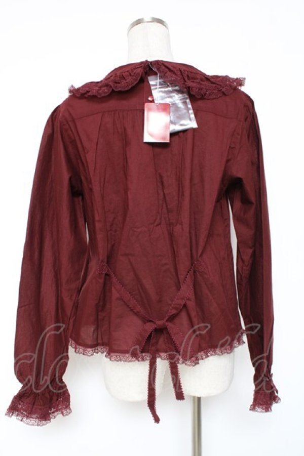 画像3: PINK HOUSE / 胸元切り替えブラウス F ワイン Y-25-12-20-043-LO-BL-SZ-ZY (3)