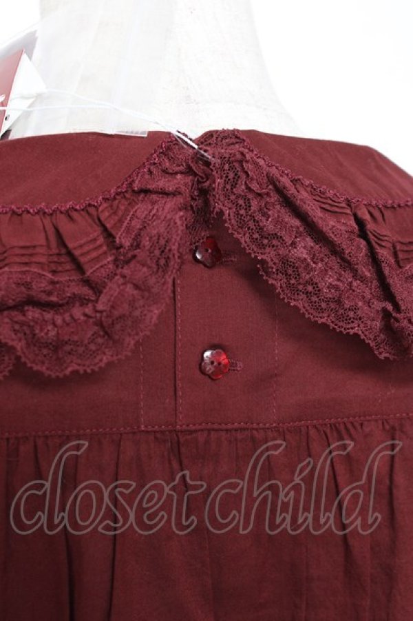 画像4: PINK HOUSE / 胸元切り替えブラウス F ワイン Y-25-12-20-043-LO-BL-SZ-ZY (4)