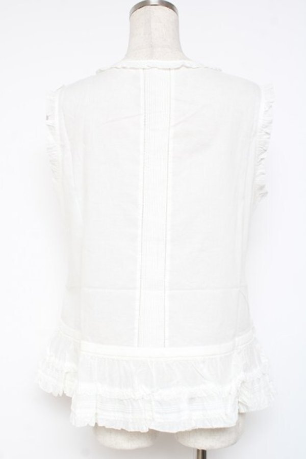 画像3: PINK HOUSE / リボンいっぱいフリルベスト F 白 Y-25-12-20-005-LO-TO-SZ-ZY (3)