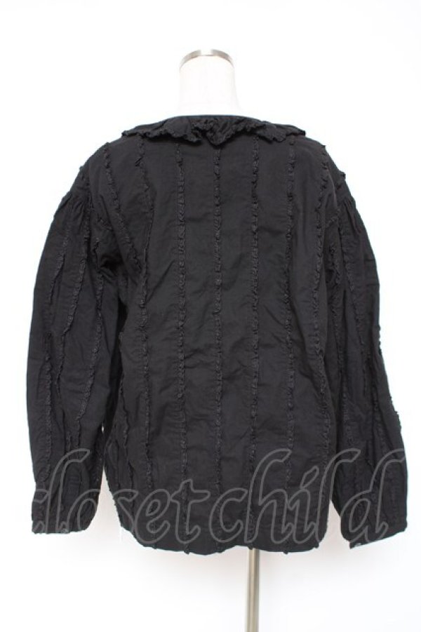 画像3: PINK HOUSE / フリル使いオーバーブラウス F 黒 Y-25-12-20-044-LO-BL-SZ-ZY (3)