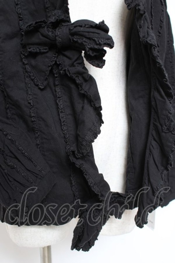 画像5: PINK HOUSE / フリル使いオーバーブラウス F 黒 Y-25-12-20-044-LO-BL-SZ-ZY (5)