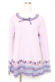 画像1: PINK HOUSE / ギンガム×バイオレットレース使いカットソー L ラベンダー Y-25-12-20-046-LO-TO-SZ-ZY (1)
