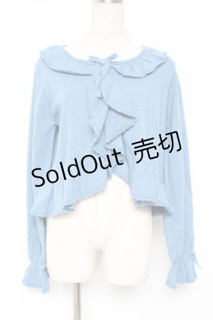 画像: PINK HOUSE / 透かし柄ボレロ風カーディガン F ブルー Y-25-12-20-047-LO-TO-SZ-ZT0205N