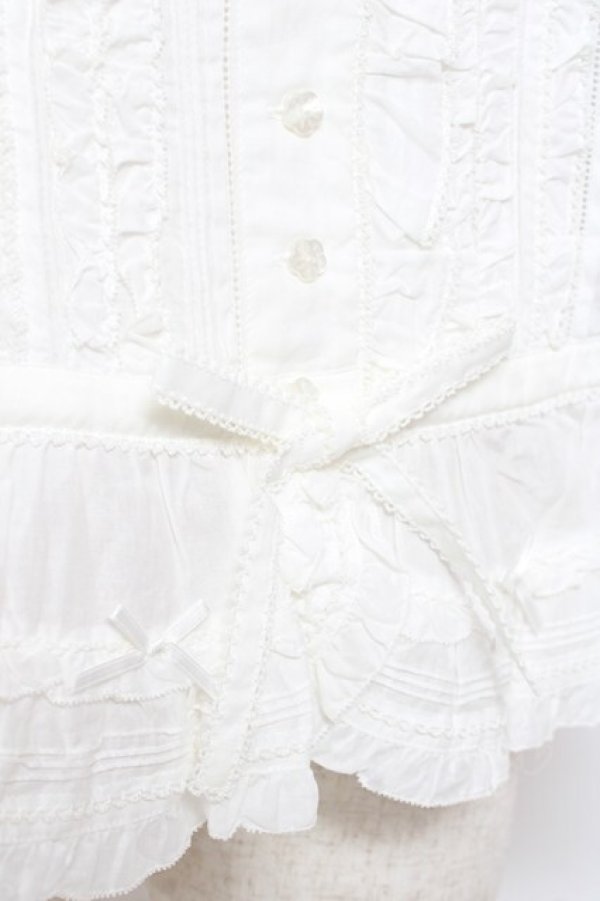 画像5: PINK HOUSE / リボンいっぱいフリルベスト F 白 Y-25-12-20-005-LO-TO-SZ-ZY (5)