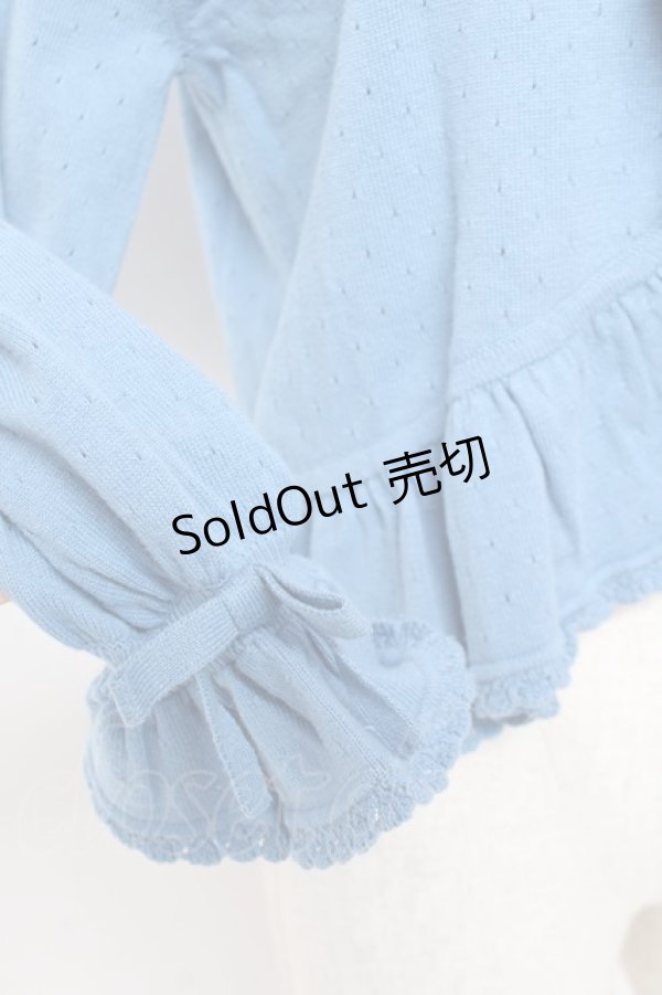 画像5: PINK HOUSE / 透かし柄ボレロ風カーディガン F ブルー Y-25-12-20-047-LO-TO-SZ-ZT0205N (5)