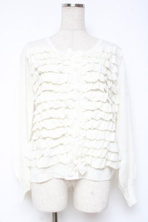 画像: PINK HOUSE / フリルニットカーディガン F 白 Y-25-12-20-048-LO-TO-AS-ZY