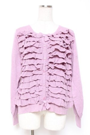 画像: PINK HOUSE / フリルニットカーディガン F パープル Y-25-12-20-049-LO-TO-SZ-ZY