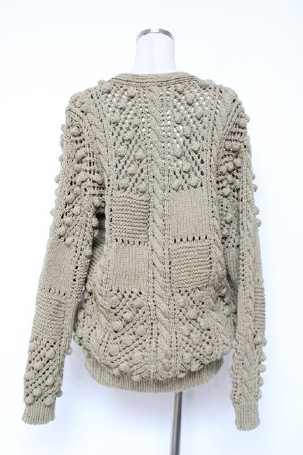 画像4: PINK HOUSE / モチーフつきニットカーディガン F カーキ Y-25-12-20-051-LO-TO-SZ-ZY (4)