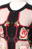 画像4: PINK HOUSE / ローズモチーフパッチワーク風カーディガン F 黒 Y-25-12-20-052-LO-TO-SZ-ZY (4)