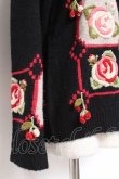 画像5: PINK HOUSE / ローズモチーフパッチワーク風カーディガン F 黒 Y-25-12-20-052-LO-TO-SZ-ZY (5)