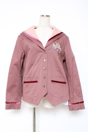 画像: PINK HOUSE / フィフティバイオレッツ刺繍入りセーラーカラージャケット L ピンク Y-25-12-20-054-LO-JA-SZ-ZY