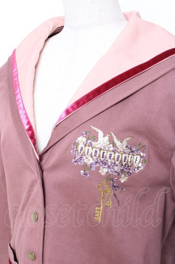 画像5: PINK HOUSE / フィフティバイオレッツ刺繍入りセーラーカラージャケット L ピンク Y-25-12-20-054-LO-JA-SZ-ZY (5)