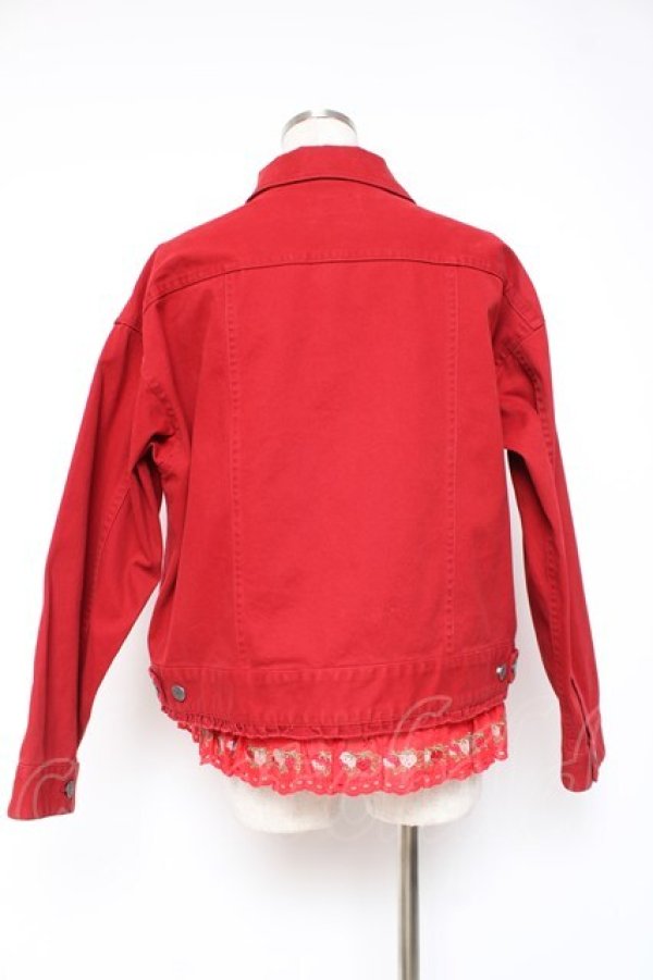 画像3: PINK HOUSE / タータンチェックライナーベスト付きストレッチデニムジャケット F 赤 Y-25-12-20-055-LO-JA-SZ-ZY (3)