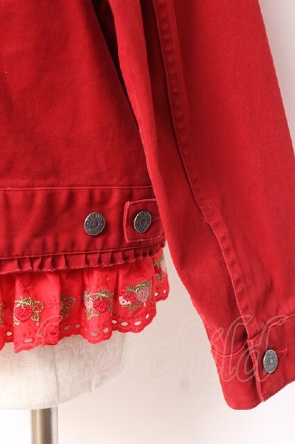 画像4: PINK HOUSE / タータンチェックライナーベスト付きストレッチデニムジャケット F 赤 Y-25-12-20-055-LO-JA-SZ-ZY (4)